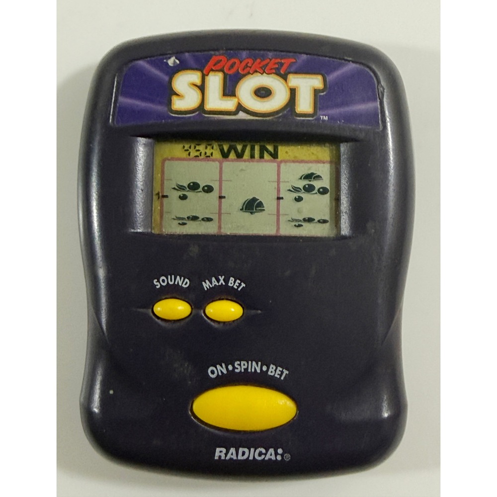 Radica Pocket Slot Handheld Game Purple Vintage Electronic Casino Toy